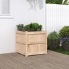 vidaXL Garden Planter Box - Solid Pine Wood, Square, 23.6"x23.6"x23.6", Outdoor Flower Container, Brown Natural - 2 of 4