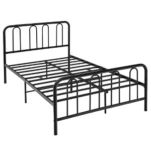 Costway Stylish Full Size Metal Bed Frame Platform Bed Base w/ Headboard & Footboard - 1 of 4