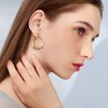 Heart Hoop Earrings for Women Blue Lapis Gold Plated Sterling Silver Ginger Lyne Collection - 3 of 4