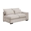 Flannel Velvet Upholstered U-Shaped Sectional Sofas & Chaise with Cupholder Console, USB Charging Ports, and Two Matching Ottomans - 2 of 4