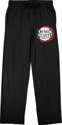 Demon Slayer Circle Logo Men's Black Pajama Pants