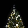 vidaXL Artificial Hinged Christmas Tree 59.1" with LEDs, Snowy Decor and Ornamental Christmas Balls in Beautiful Colors - 3 of 4