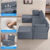 Mjkone Oversized Modular Sectional Sofa, U/L-Shaped Couch with Deep Seat, Ottoman, Convertible Modern Linen Sleeper Sofa Bed - 3 of 4