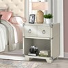Gulches 1-2 Drawer Nightstand with Open Shelf, USB Charging Port & Safety Stop, Modern Bedroom Storage - 3 of 4
