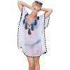 HAPPY BAY women's Vacation Casual Swim Holiday Beachwear Summer Beach Dress Short Fall Bathing Suit Cover Ups for Women Medium-Large White Solid - 3 of 4