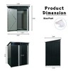 GDFStudio Bruno 5'x3' Galvanized Steel Storage Shed with Transparent Plate - 3 of 4