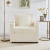 QingMoon Single Lounge Chaise Chair, Corduroy Lazy Sofa with Storage Ottoman, Table Board and Cup Holders for Living Room, Apartment - 3 of 4