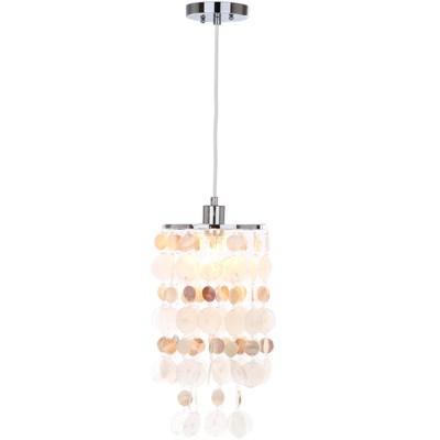 Modern Capiz Shell Chrome Pendant Chandelier Light