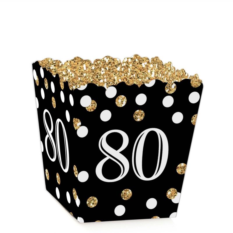 Big Dot of Happiness Adult 80th Birthday - Gold - Party Mini Favor Boxes - Birthday Party Treat Candy Boxes - Set of 12, 1 of 6