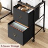 File Cabinet, Mobile Filing Cabinet Fits Letter Size or A4, Fabric Vertical File on Wheels, Home Office Smal - 4 of 4