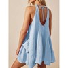 Women Tank Dress Sleeveless Scoop Neck Loose Mini Dress A-Line Sundresses Swimsuit Coverup with Pockets Sky Blue M - 3 of 4