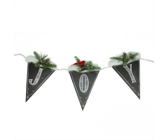 The Costume Center 32" Black and White Chalkboard Style Snow and Pine "Joy" Christmas Banner