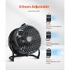 VEVOR Floor Fan, 3 Speeds High Velocity Heavy Duty 14 Inch Industrial Fan, 2520 CFM 360° Adjustable Tilt 23.62 ft/sec Airflow Large Metal Fan, Black - 4 of 4