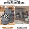 5 Pcs China Storage Containers, Mug Storage Box & Dish Plate Dinnerware Containers for Cups Bowls, Soft Felt China Case for Moving & Protection, Grey - 3 of 4