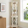 FURNIinspire Utility Storage Cabinets, Glass Corner Display Cabinet with Adjustable Glass Shelves for Living Room Bedroom, White, 15.94"*70.28"*21.65" - 2 of 4