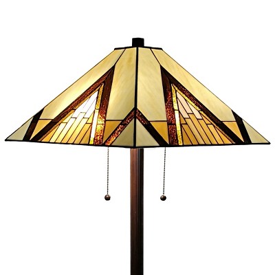 Amora Lighting Tiffany Style Mission Standing Floor Lamp 62" Tall