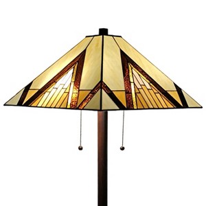 Amora Lighting Tiffany Style Mission Standing Floor Lamp 62" Tall - 1 of 1