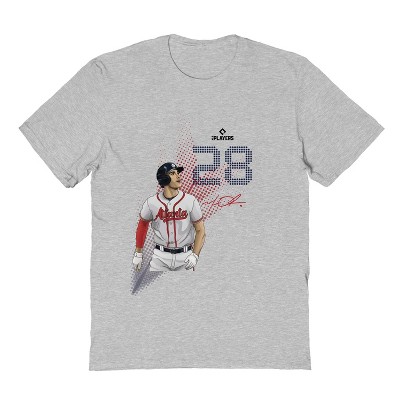 MLBPA Men's Olson Pw Licensed Mlb Matt Olson Atlanta Baseball Player 28 Short Sleeve Graphic Cotton T-Shirt - Sport Grey 2X