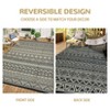 Waterproof Outdoor Rugs Modern Geometric Reversible Mat, UV-Resistant Plastic Straw Rug for RV Porch Deck Balcony Beach - 2 of 4