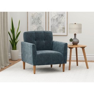 Sapphtopaz 1pc Accent Chair Upholstered Lounge Chair with Wood Legs, Living Room Chair Comfy Chair - 1 of 4
