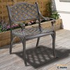 CLIHOME Cast Aluminum Stationary Oblique Grid Pattern Dining Chairs(Set of 2) - 2 of 4