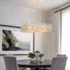 LLHZSY Modern 8-Light Crystal Chandelier 22 4/5" Drum Island Pendant Ceiling Fixtures-Chrome/Gold - 2 of 4