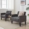 TYBOATLE Tufted Black Leather Accent Chair, Mid-Century Armchair for Office, Living Room, Bedroom - 2 of 4