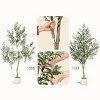 5/6/7ft Faux Olive Tree, Fake Potted Olive Silk Tree with Planter, Natural Olive Branch, Artificial Tree for Home House Office Decor Indoor - 4 of 4