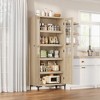 Tall Kitchen Pantry Cabinet, Food Storage Cabinet with 2 Glass Doors, 5 Tier Adjustable Shelves for Kitchen, Dining Room, Bathroom - 2 of 4