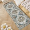 Area Rugs, Machine Washable Vintage Soft Low Pile Rugs, Oriental Accent Carpet with Non-Slip Backing,Floor Carpet for Living Room, Hallway, Laundry - 2 of 4