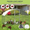 TackView Metal Chicken Coop, Walking Poultry Cage Hen Run House Cage Coops, with Waterproof and Anti-Ultraviolet Cover for Backyard Farm, Silver - 3 of 4