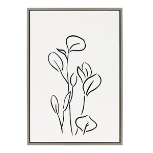Kate and Laurel Sylvie Botanical Sketch Print No 3 Framed Canvas by The Creative Bunch Studio, 23x33, Gray - 1 of 4