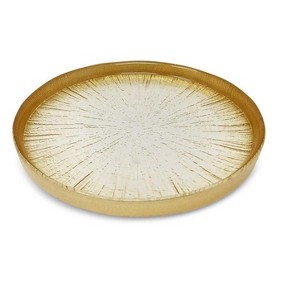 Classic Touch Set of 4 Crystal Glass Plates with Gold Border - 1 of 4