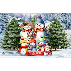 Briarwood Lane Winter Doormat 30x18 Indoor Outdoor Snow Family For Winter Doormat - 1 of 4
