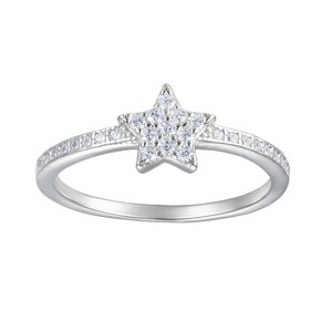 Junior Jewels Sterling Silver Children's Cubic Zirconia Star Ring - 1 of 2