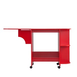 Stradville Expandable Rolling Sewing Table/Craft Station - HZ7665 - Farmhouse Red -SEI - 1 of 4
