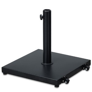 Aoodor 39 lb Outdoor Patio Umbrella Base, Heavy Duty Square Concrete Umbrella Stand, Market Umbrella Pole Stand for Deck, Poolside, Balcony-Black - 1 of 4