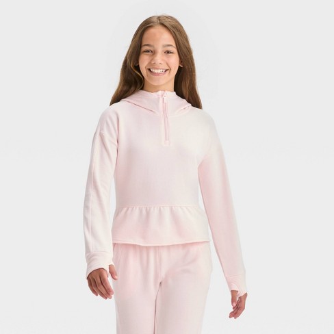 Girls' Cozy Soft Fleece Sweatshirt - All In Motion™ Light Pink Xl : Target