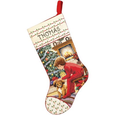 Janlynn Counted Cross Stitch Stocking Kit 18" Long-Waiting For Santa (14 Count)