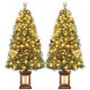 4.5ft Snow Flocked Pre-Lit Christmas Tree with 108 Lights, Timer and Potted Base, Easy Setup - 3 of 4