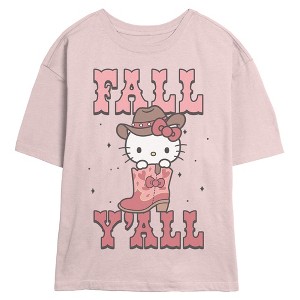 Hello Kitty Womens Fall Halloween Cowgirl Fall Y'all Skimmer T-Shirt ...