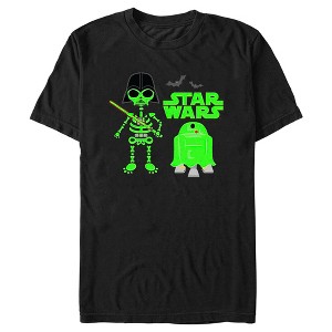 Men's Star Wars Halloween Darth Vader and R2-D2 Green Costumes T-Shirt - 1 of 4