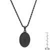 Steeltime 24" Men's black ip stainless steel Lady of Guadalupe pendant - 3 of 4