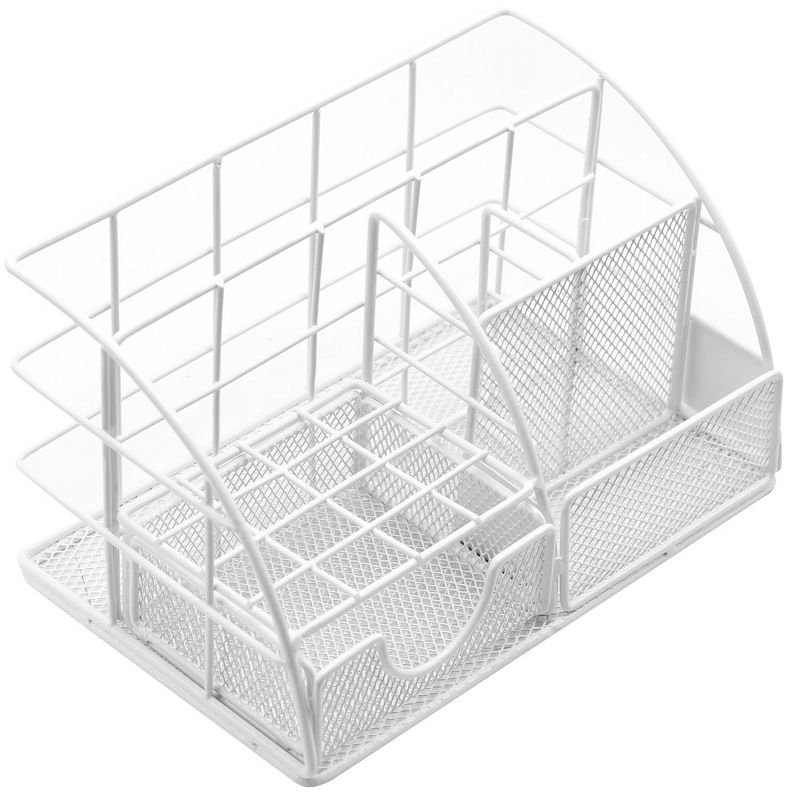 Sorbus 5 Sections Desk Organizer Caddy with Drawer - Stylish Mesh Caddy - for Office Supplies, Pen Holder, Mail Organizer (White), 6 of 12