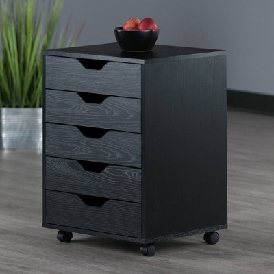 Mobile 5-Drawer Vertical Lockable Cabinet in Sleek White