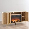 OKD Luxury 70"  Fireplace TV Stand, TV Console with Faux Marble Top - 2 of 4