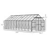 20' x 8' Aluminum Greenhouse Polycarbonate Walk-in Garden Greenhouse Kit with Adjustable Roof Vent, Rain Gutter and Sliding Door for Winter - 3 of 4