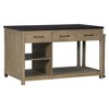 JUJABU Extendable Retro Kitchen Island with Storage, Drawers, Open Shelves and Built-In Power Outlets - 2 of 4