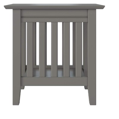 Mission Gray Solid Wood Rectangular Side Table