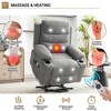 Multifunctional Heated Massage Sofa Recliner, 135° Max Recline with Cup Holder & Storage for Living Room, Bedroom - 4 of 4